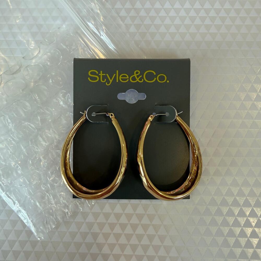 Style & Co. Gold Tone Hoop Earrings NWT Macy’s